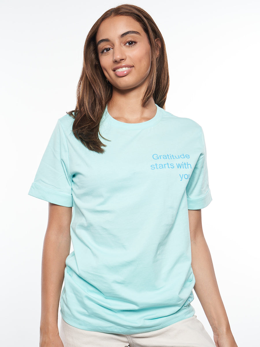 Gratitude Starts with You Light Blue Tshirt